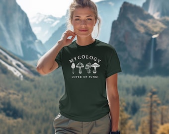 Mycology-shirt, T-shirt Fungi Lover, Cottagecore Mushroom-ontwerp