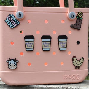 Mom Fuel Coffee Cup Bogg Bag Charm: Beach Bag Accessory