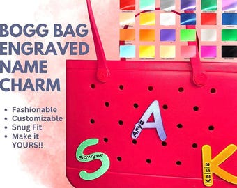 Custom Engraved Bogg Bag Charm: Personalized Name Tag - Comic Sans Font