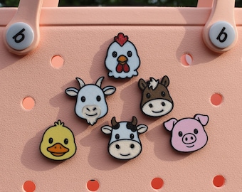 Barnyard Animal Bogg Bag Charms: Waterproof Bag Accessories