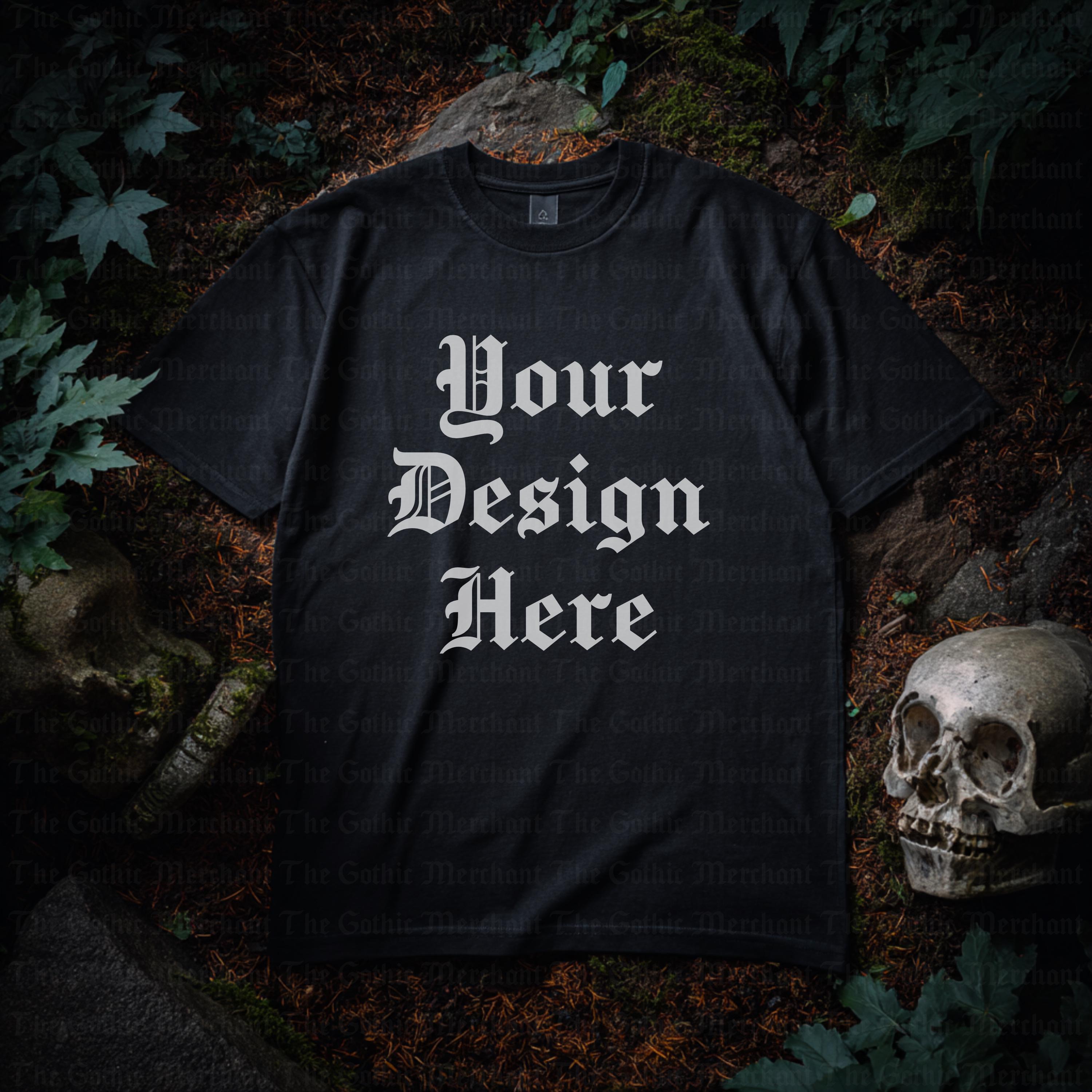 Black T-shirt Mockup: Spooky Gothic Halloween Style (PNG File) - Etsy