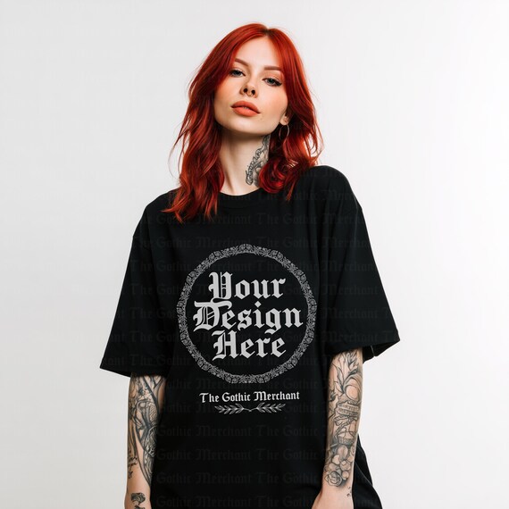 Bella+canvas 3010 Oversize T-shirt Mockup: Alt Model, White Studio
