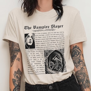 Camiseta medieval de Cazavampiros: camiseta unisex de fantasía gótica, camiseta de Dark Academia, estampado artístico de Cazavampiros, ropa de estética ocultista, película retro