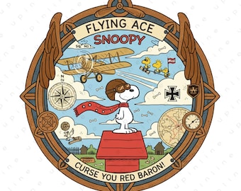 Vintage Snoopy Inspired Clipart, Peanuts Cartoon Art (PNG Digital Download)