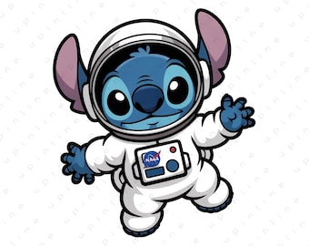 Stitch Astronaut Clipart PNG(Digital Download)