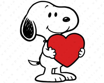 Snoopy Inspired Clipart, Peanuts Cartoon Art (PNG Digital Download)