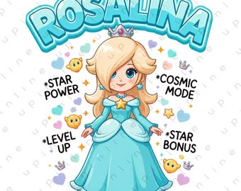 Rosalina PNG Clipart, Princess Gamer Girl, Nintendo Mario Inspired Sublimation Design, Digital Download