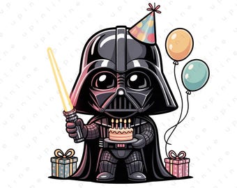 Star Wars Birthday Darth Vader PNG SVG Clipart | Instant Download