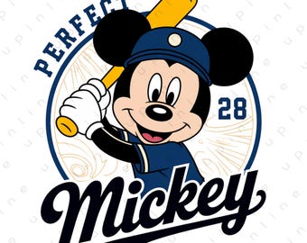 Baseball Mickey Mouse PNG, Vintage Baseball Player Design, Retro Sports Team Style Digital Download, Baseball Lover Shirt Print