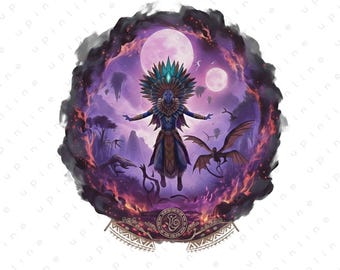 Fire and Ash Sci-Fi PNG, Alien Fantasy World Art, Elemental War Shirt Design, Cinematic Fan Art, Printable Sublimation File