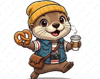 Cute Animal City PNG Bundle, Modern Cartoon Animals, Transparent PNG for T-Shirts, Posters, Stickers, Digital Decor