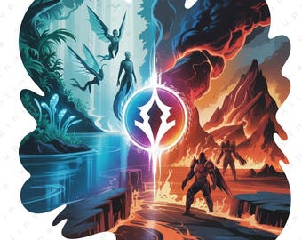 Fire and Ash Sci-Fi PNG, Alien Fantasy World Art, Elemental War Shirt Design, Cinematic Fan Art, Printable Sublimation File