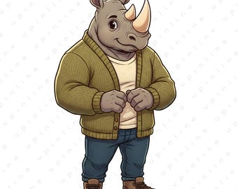 Niedliches Animal City PNG Bundle, moderne Cartoon Tiere, Transparentes PNG für T-Shirts, Poster, Aufkleber, Digital Decor