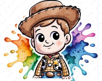 Toy Story Woody Clipart PNG, Cowboy Character Illustration, Cute Woody (Digital Download)
