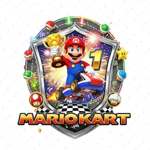 Mario Kart Champion Trophy PNG, Racing Art Illustration (Digital Download)