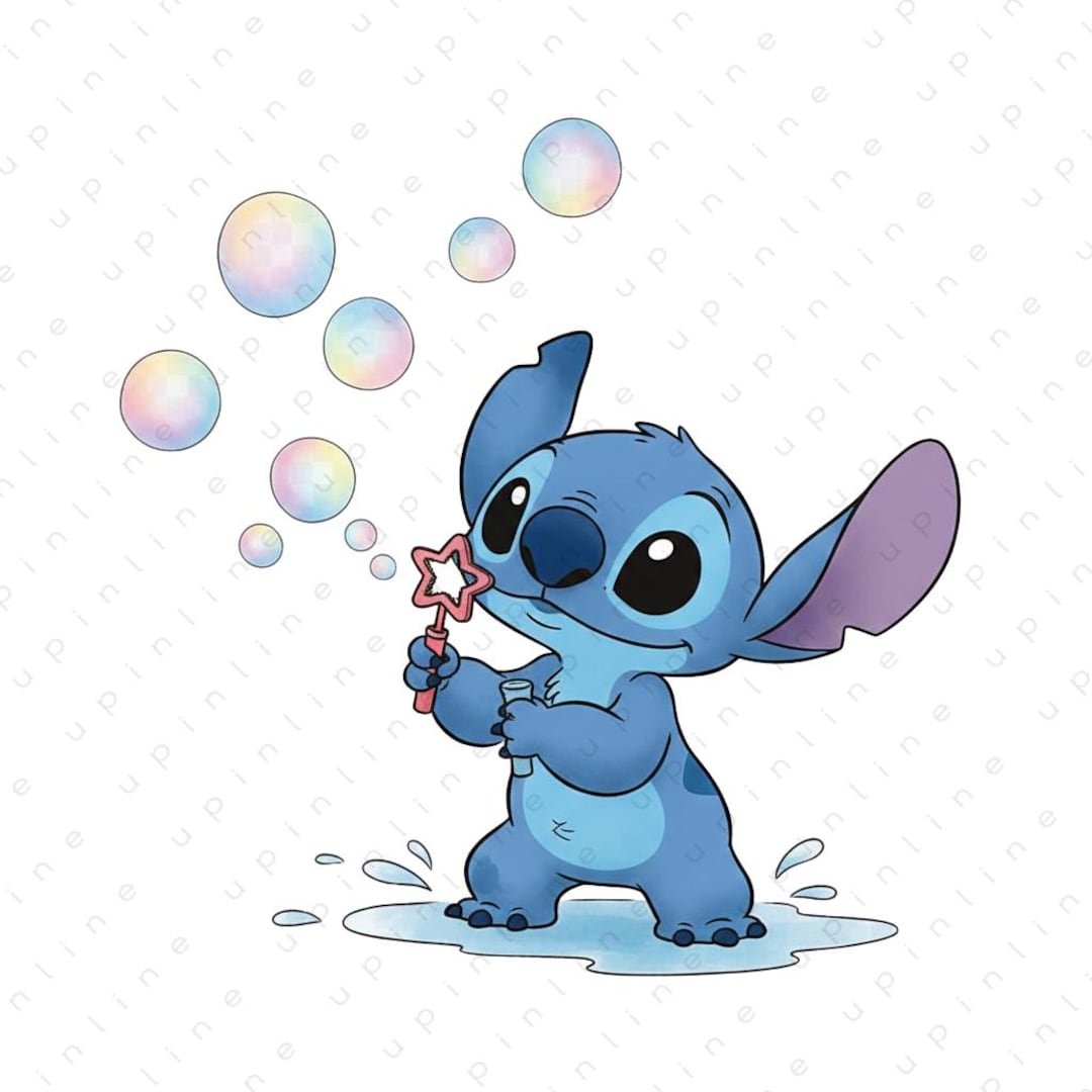 Stitch Blowing Bubbles Clipart, PNG Eps, Cut Files (digital Download ...