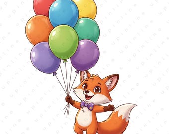 Birthday Animal City Clipart PNG | Cute Cartoon Birthday Animals | Party T-Shirt & Wall Art Print | Kids Birthday Digital Download