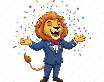 Birthday Animal City Clipart PNG | Cute Cartoon Birthday Animals | Party T-Shirt & Wall Art Print | Kids Birthday Digital Download