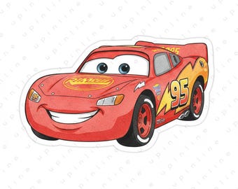 Lightning McQueen Inspired Car Print | Boys Room Decor PNG, SVG (Digital Download)