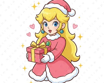 Super Mario Christmas Design PNG, Holiday Gamer Shirt (Digital Download)
