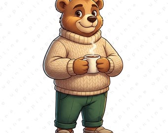 Cute Animal City PNG Bundle, Modern Cartoon Animals, Transparent PNG for T-Shirts, Posters, Stickers, Digital Decor