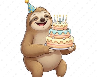 Birthday Animal City Clipart PNG | Cute Cartoon Birthday Animals | Party T-Shirt & Wall Art Print | Kids Birthday Digital Download