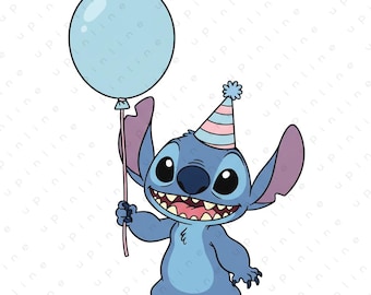 Stitch Birthday PNG SVG, Party Clipart, Cut Files for Cricut (Digital Download)
