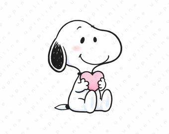 Clipart di Snoopy, cartone animato dei Peanuts, file di taglio Cricut (download digitale)