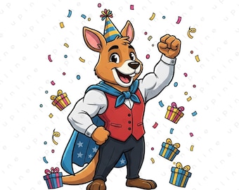 Birthday Animal City Clipart PNG | Cute Cartoon Birthday Animals | Party T-Shirt & Wall Art Print | Kids Birthday Digital Download