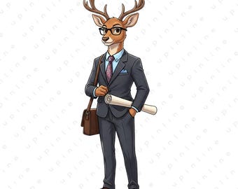 Cute Animal City PNG Bundle, Modern Cartoon Animals, Transparent PNG for T-Shirts, Posters, Stickers, Digital Decor