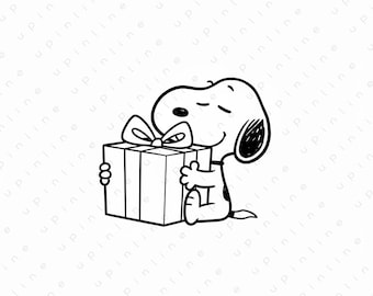 Snoopy inspiriert Clipart SVG PNG, Peanuts Hund Cartoon Kunst, süßer Charaktersatz, hochauflösender digitaler Download, Cricut Silhouette geschnitten Datei