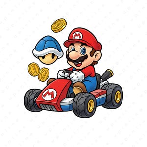 Super Mario Kart PNG Clipart | Mario Racing Car Digital Design | Sublimation PNG | High Resolution Instant Download