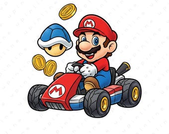 Super Mario Kart PNG Clipart | Mario Racing Car Digital Design | Sublimation PNG | High Resolution Instant Download