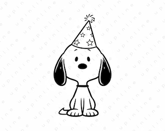 Snoopy Inspired Clipart SVG PNG ,Peanuts Dog Cartoon Art ,Cute Character Set, High Resolution Digital Download, Cricut Silhouette Cut File