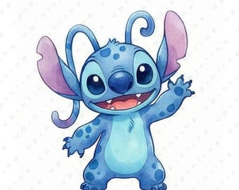 1 Stitch Digital Png, Stitch Clipart, Stitch Eps, Cute Stitch Png, Cut Files For Cricut, Png For Shirts, Silhouette, Instant Download