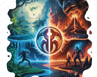 Fire and Ash Sci-Fi PNG, Alien Fantasy World Art, Elemental War Shirt Design, Cinematic Fan Art, Printable Sublimation File