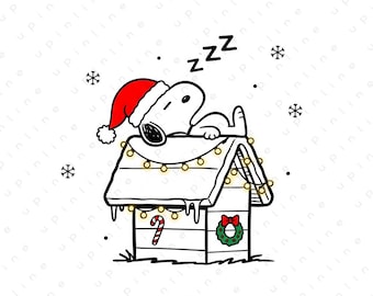 Christmas Snoopy Clipart, Peanuts Cartoon PNG (Digital Download)