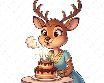 Birthday Animal City Clipart PNG | Cute Cartoon Birthday Animals | Party T-Shirt & Wall Art Print | Kids Birthday Digital Download