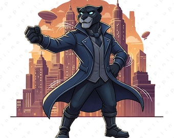 Cute Animal City PNG Bundle, Modern Cartoon Animals, Transparent PNG for T-Shirts, Posters, Stickers, Digital Decor