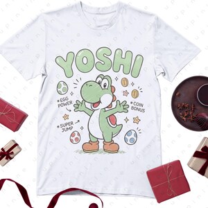 Yoshi PNG, Cute Yoshi Clipart, Mario Yoshi Doodle Design, Yoshi Shirt PNG, Yoshi Cricut File, Gaming Character Digital Download image 3