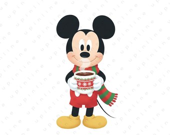 Mickey Mouse Clipart, Cute Birthday Mouse PNG, Holiday Cartoon Character, Mickey Mouse Illustration (Instant Download)