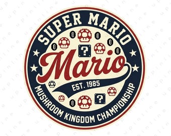 Super Mario Mushroom Kingdom Championship, PNG for T-Shirt Mug Sticker  (Digital Download)