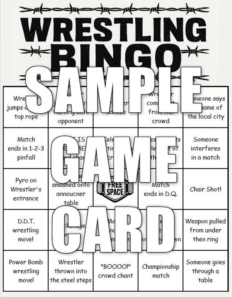 Get Ready to Rumble With Our Printable Wrestling Bingo Game - Instant ...