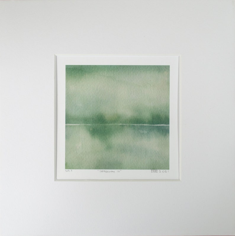Giclee print watercolour painting small painting atmospheric landscape SERENITY IV.. abstract art
