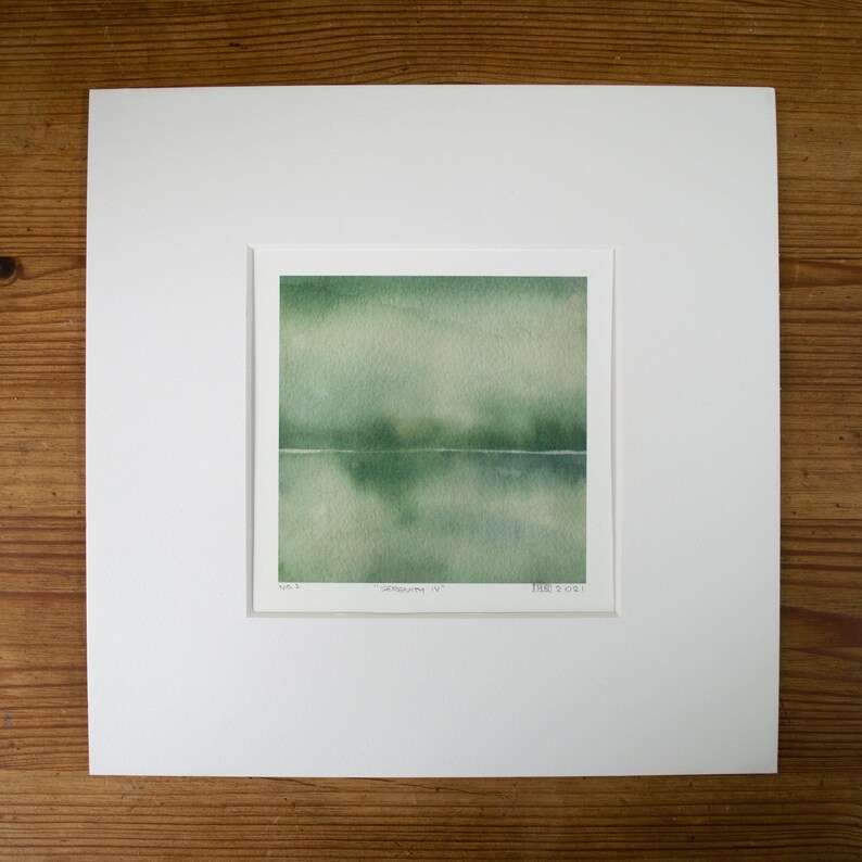 Giclee print watercolour painting small painting atmospheric landscape SERENITY IV.. abstract art