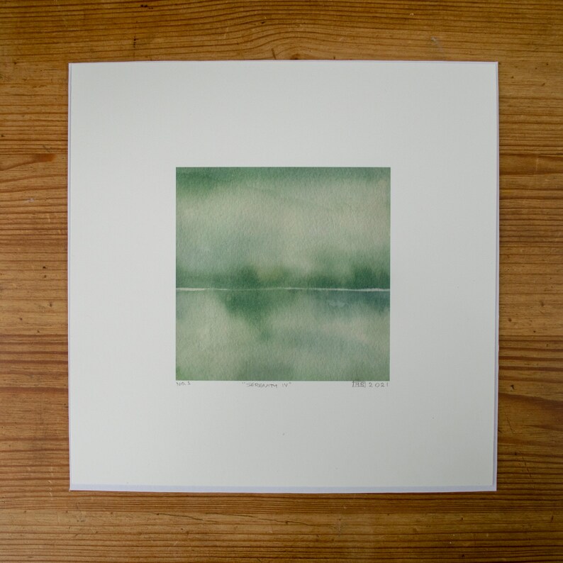 Giclee print watercolour painting small painting atmospheric landscape SERENITY IV.. abstract art