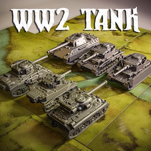 WW2 Tank 1:144 Scale Miniature for Undaunted Reinforcements | WWII Tanks 6 figures Tabletop game | Board game 10mm | US German Army Wargame