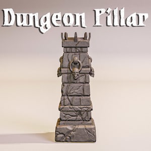 2x Stone Pillar Miniature | Set of 2 | Gothic Column Prop for Dungeon Terrain & TTRPG | Line of Sight | 3D Gloomhaven, Massive Darkness, DnD