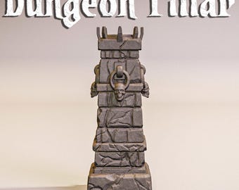 2x Stone Pillar Miniature | Set of 2 | Gothic Column Prop for Dungeon Terrain & TTRPG | Line of Sight | 3D Gloomhaven, Massive Darkness, DnD