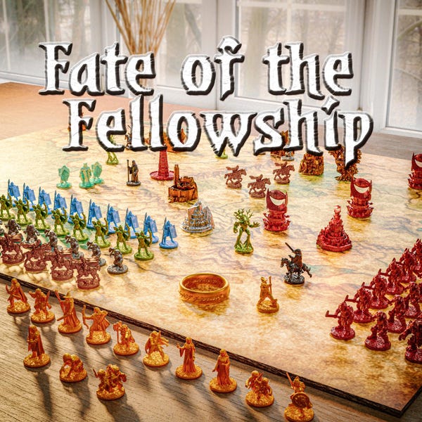 96 Miniatures Set | unofficial LoTR Fate of the Fellowship | Board Game Upgrade 3D Token Meeples | Fantasy Resin Mini Figures Tabletop | RPG